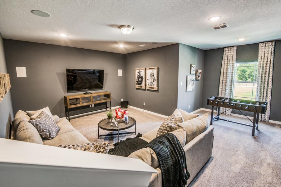 Representative furnished interior of a home built from the Monte Carlo by Sandlin Homes in Lakesong, Midlothian (Image 16).