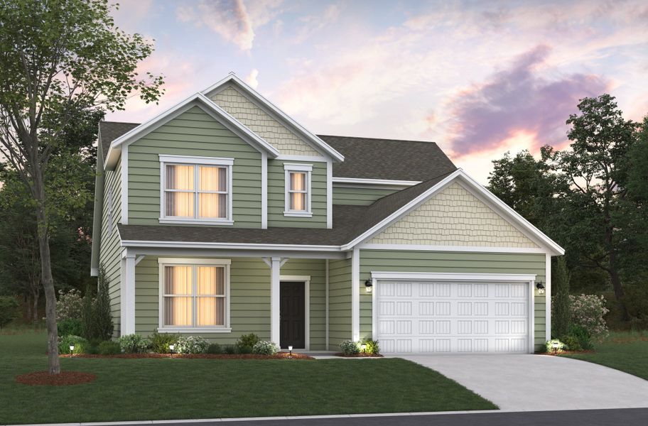 Representative exterior photo of a completed home built from the Windsor by Beazer Homes in Somerset, Myrtle Beach, SC (Image 2).