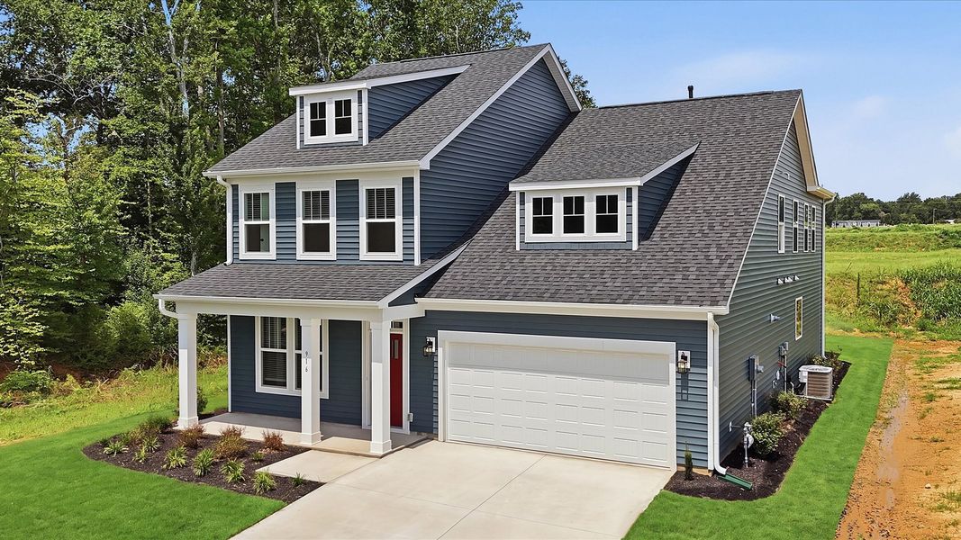 Front exterior of a new home in Harrier Point, Woodruff, SC, highlighting curb appeal (Image 20).