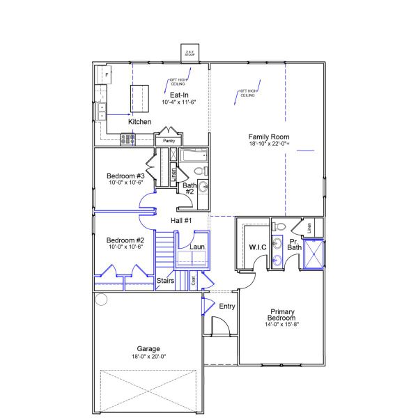 2D floor plan layout of this home in Hanes Lake, Winston-Salem, NC (Image 3).