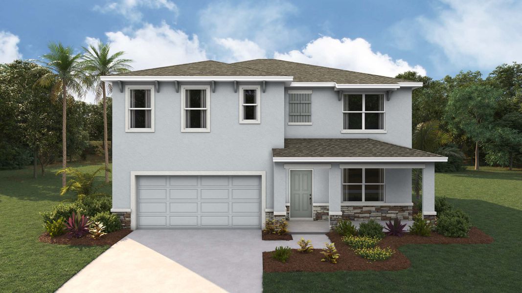 Representative exterior photo of a completed home built from the Hayden by D.R. Horton in Sandal Key, Weeki Wachee, FL (Image 24).