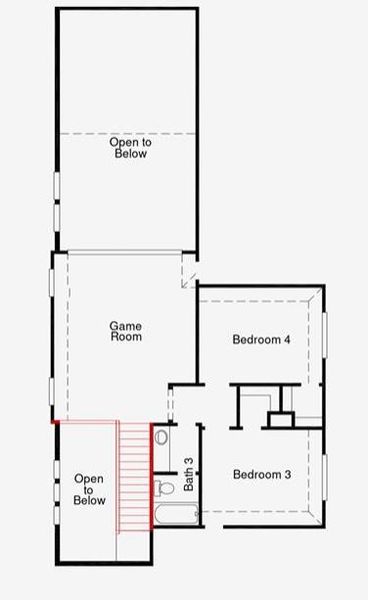 2D floor plan layout of this home in The Trails, New Caney, TX (Image 5).