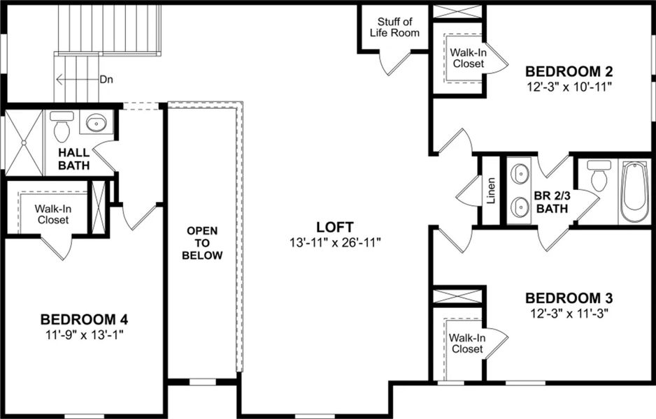 2D floor plan layout for the Stirling by K. Hovnanian® Homes in Elevon, Lavon, TX (Image 5).