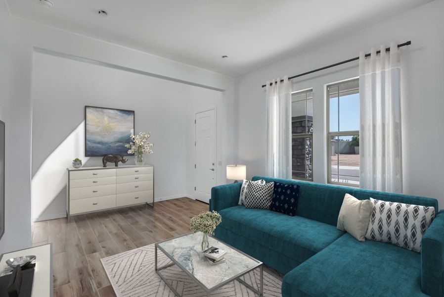 Furnished interior view inside a new home in Legends at Thunderbird, Glendale (Image 29). Furnished interior view inside a new home in Legends at Thunderbird, Glendale (Image 29).