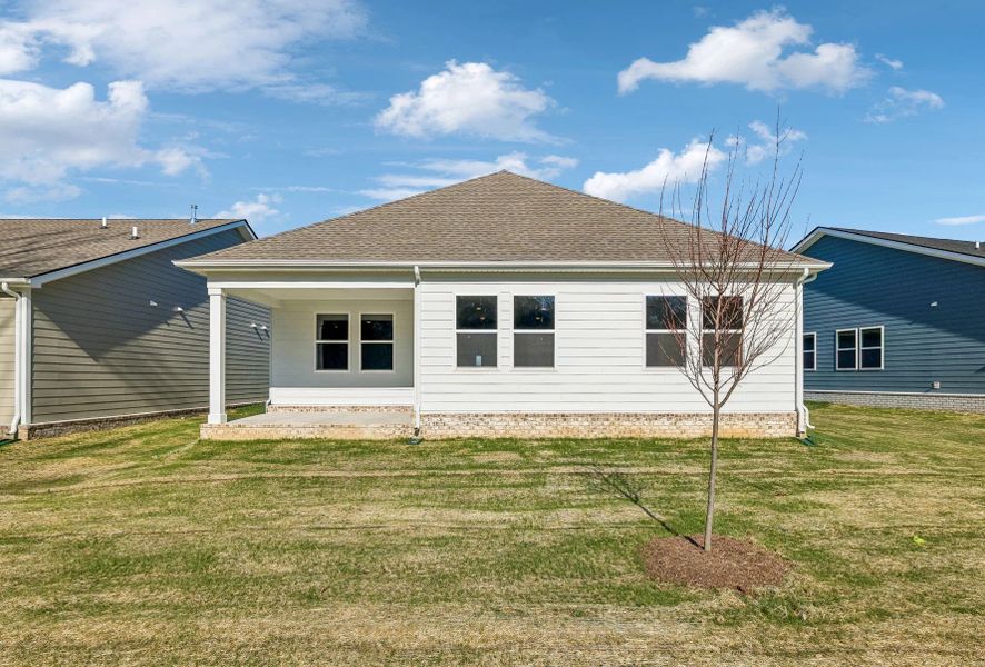 Exterior details and patio area of a home in Cedars of Cane Ridge | 55+ Community, Antioch (Image 20).