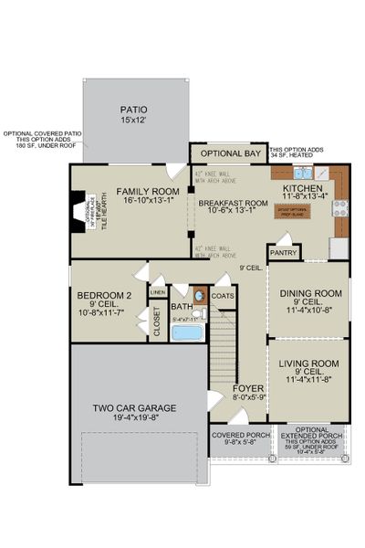 Nantucket Floor Plan First Floor Layout | Ernest Homes