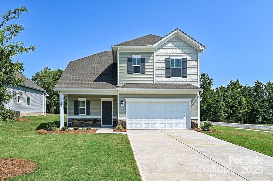 Front exterior of a new home in Catawba Trace, Catawba, NC, highlighting curb appeal (Image 2).