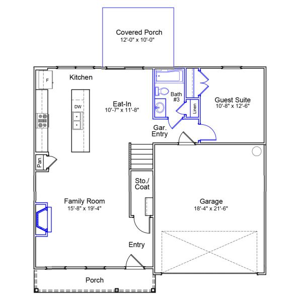 2D floor plan layout of this home in Ellington, Elgin, SC (Image 2).