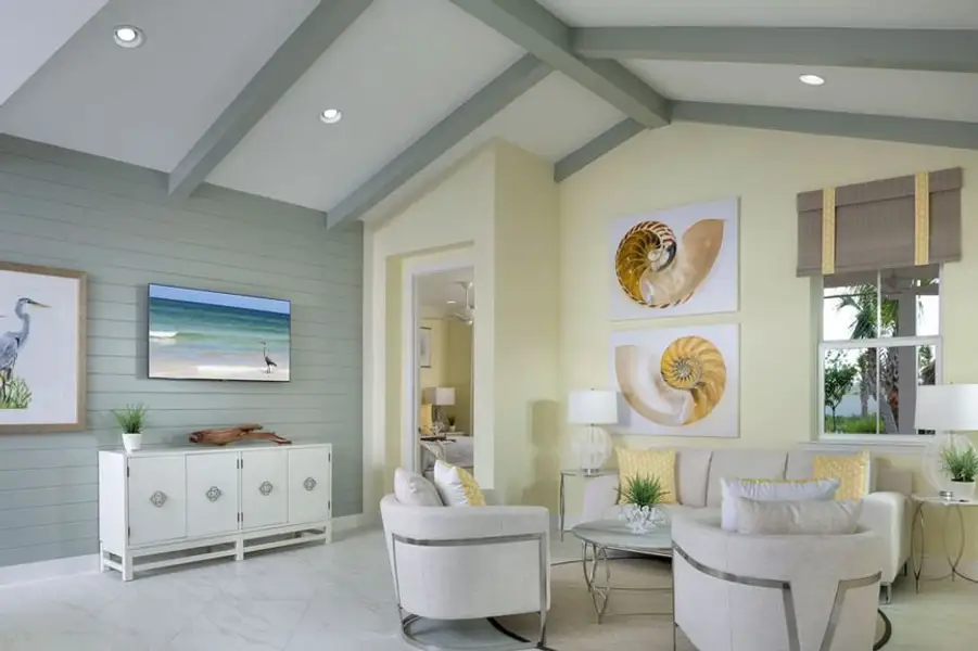 Representative furnished interior of a home built from the Dreamsicle by Minto Communities in Latitude Margaritaville Watersound, Panama City Beach (Image 5).