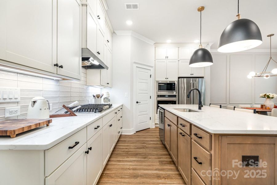 Plenty of counter and storage space.