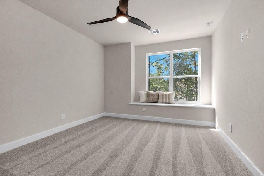 Imagine yourself with a book inhand enjoying the wooded viewson this beautiful window benchseat