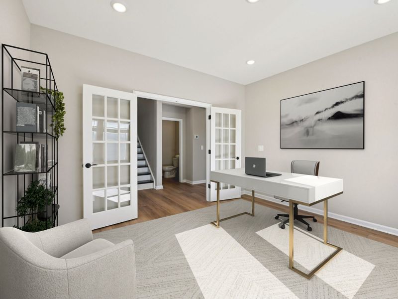 Furnished interior view inside a new home in Watkins Glen, Raleigh (Image 9). Furnished interior view inside a new home in Watkins Glen, Raleigh (Image 9).