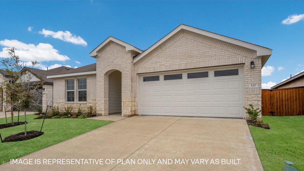 Front exterior of a new home in Riverview, Georgetown, TX, highlighting curb appeal (Image 14).