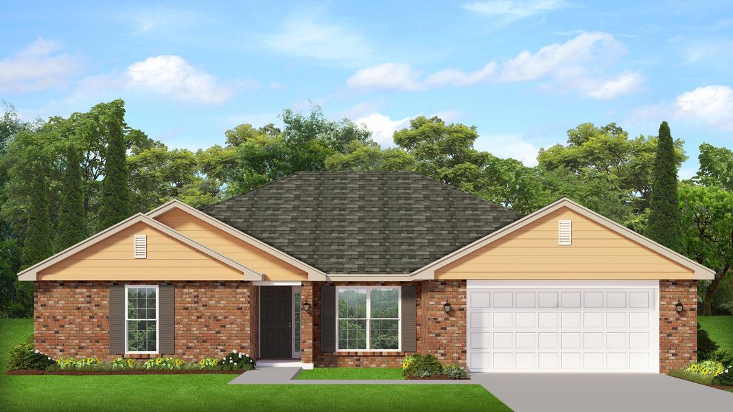 Representative exterior photo of a completed home built from the Plan 2313 by Adams Homes in Ashton View, Crestview, FL (Image 2).