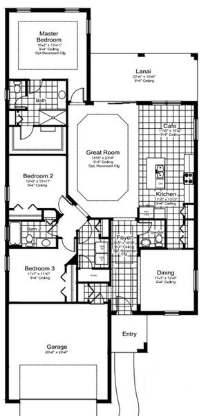 2D floor plan layout for the White Star by Neal Communities in Vicenza, Venice, FL (Image 5).