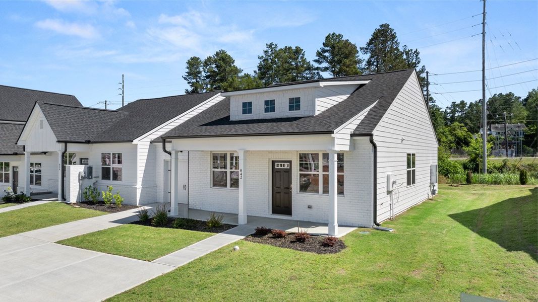 Front exterior of a new home in Byrd Village, Graniteville, SC, highlighting curb appeal (Image 1).