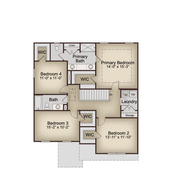 2D floor plan layout for the Mallow by McKinley Homes in Glassmanor Ridge, Gainesville, GA (Image 4).