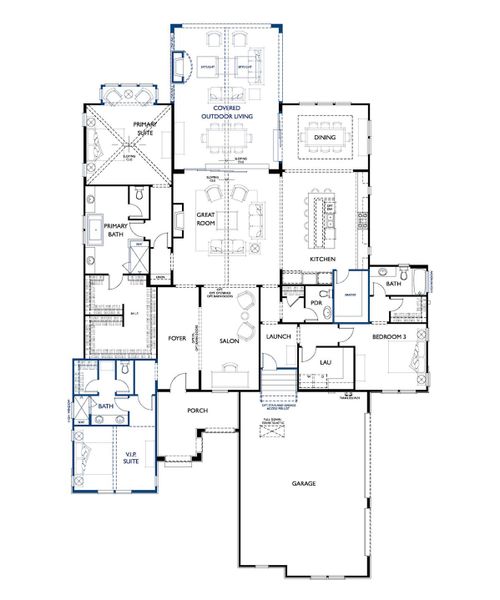 2D floor plan layout of this home in Davidson Retreat, Davidson, NC (Image 4).