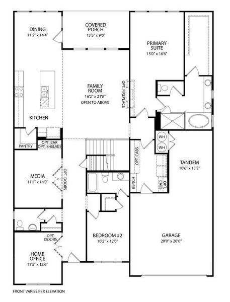 2D floor plan layout of this home in Provence - 60', Austin, TX (Image 4). 2D floor plan layout of this home in Provence - 60', Austin, TX (Image 4).