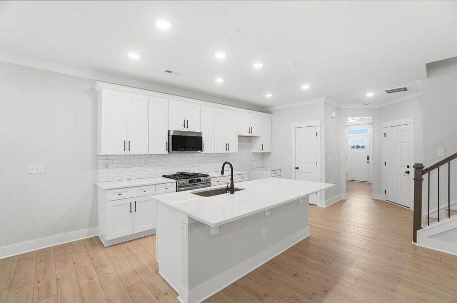 Furnished interior view inside a new home in Blythe Mill Townhomes, Waxhaw (Image 8).