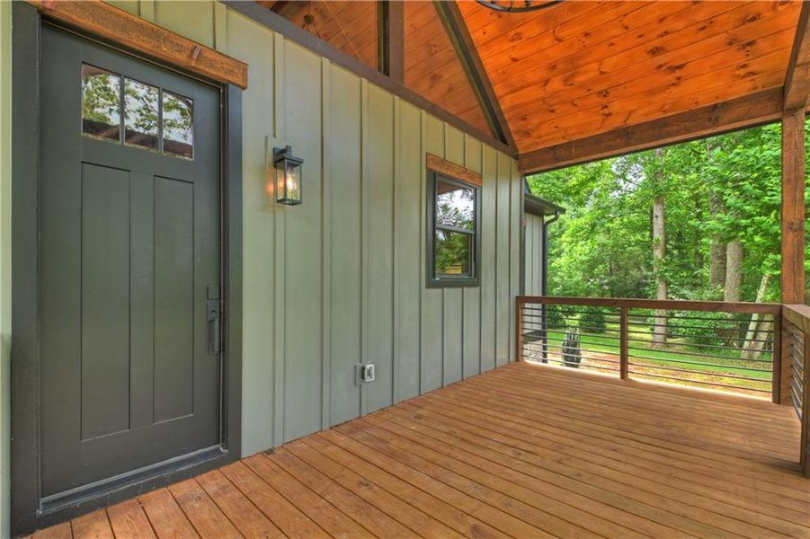 Exterior details and patio area of a home in , Ellijay (Image 22).
