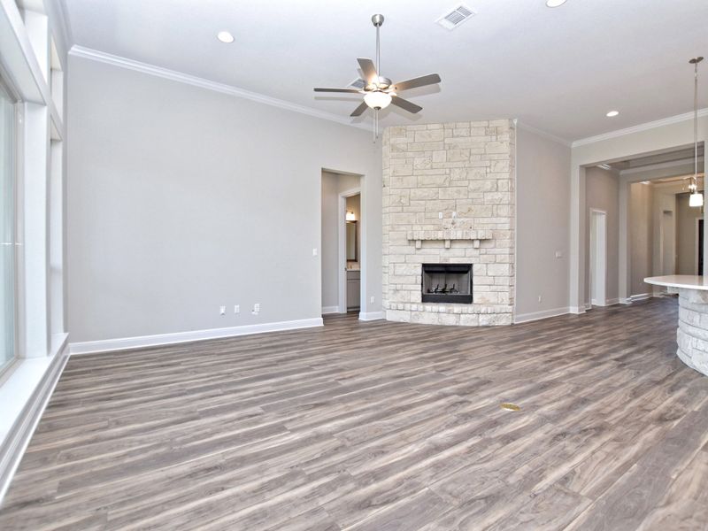 Representative unfurnished interior of a home built from the Siena III by Giddens Homes in Clearwater Ranch, Liberty Hill (Image 233).