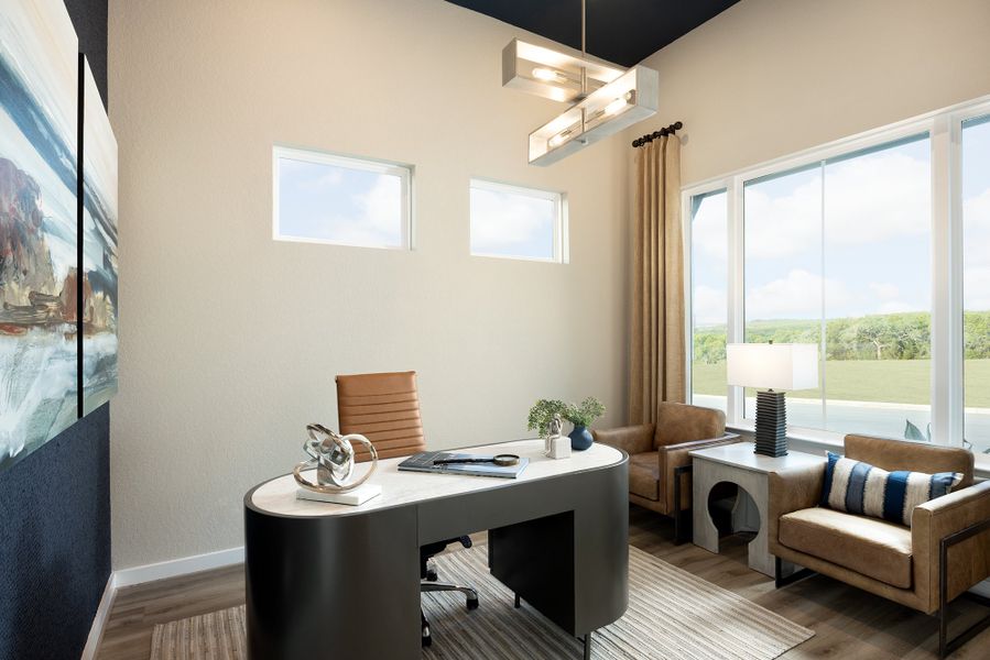 Representative furnished interior of a home built from the Guadalupe by Scott Felder Homes in Esperanza, Boerne (Image 9).