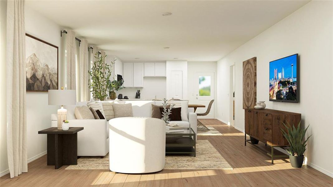 Living room featuring light hardwood / wood-style floors