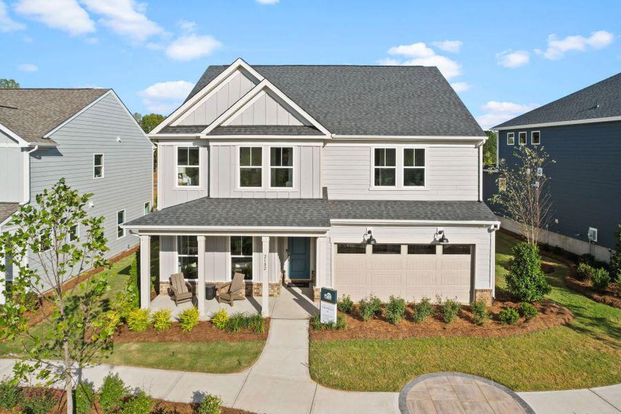 Representative exterior photo of a completed home built from the Marshall by Pulte Homes in The Retreat at Carolina Ridge, Harrisburg, NC (Image 1). Representative exterior photo of a completed home built from the Marshall by Pulte Homes in The Retreat at Carolina Ridge, Harrisburg, NC (Image 1).