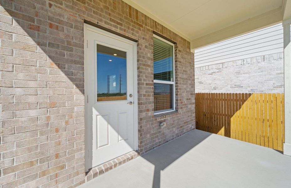 Exterior details and patio area of a home in Crosswinds, Kyle (Image 18). Exterior details and patio area of a home in Crosswinds, Kyle (Image 18).