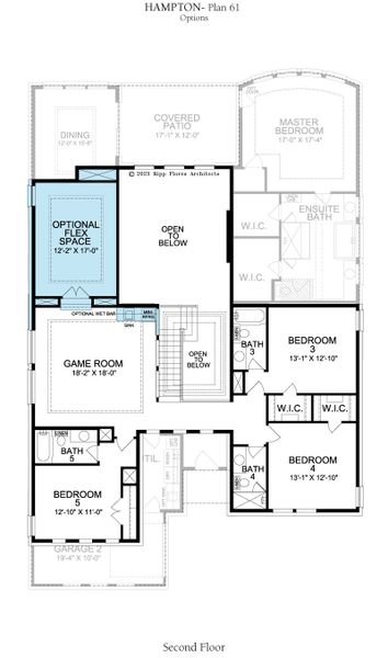 2D floor plan layout for the Hampton by Landon Homes in Fields - Brookside North, Frisco, TX (Image 23). 2D floor plan layout for the Hampton by Landon Homes in Fields - Brookside North, Frisco, TX (Image 23).