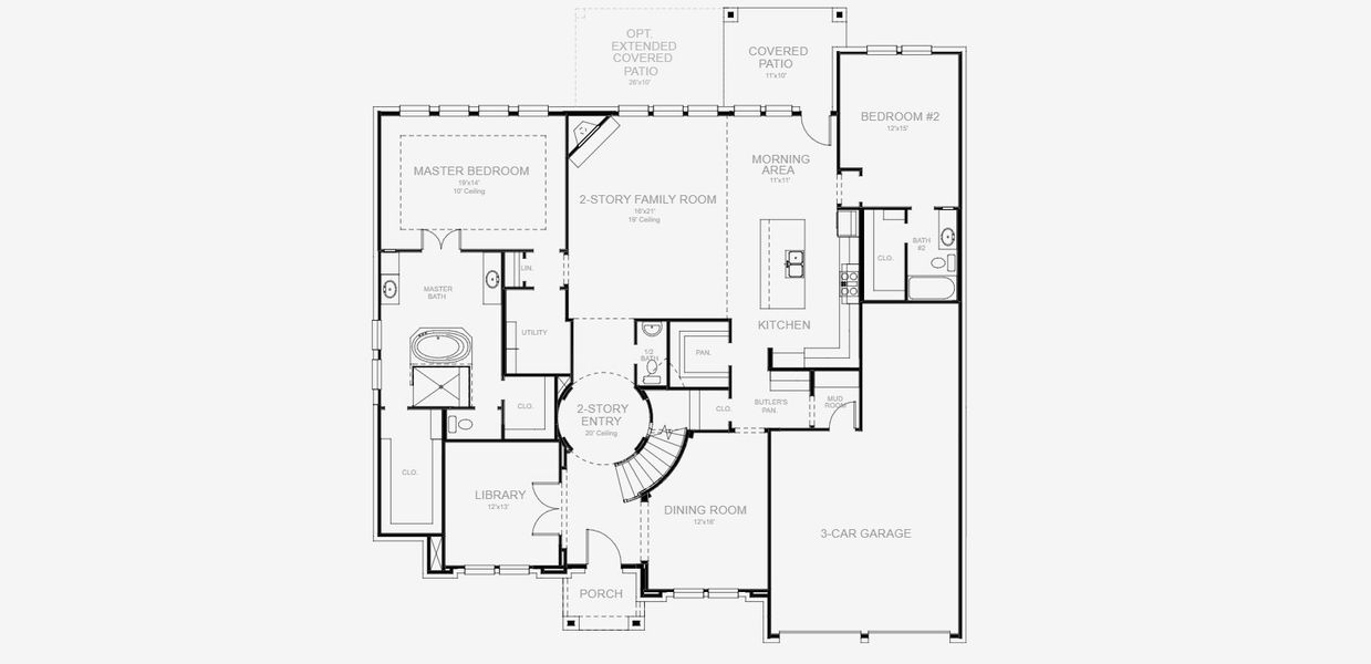 2D floor plan layout for the 3917W by Perry Homes in Jubilee 80', Hockley, TX (Image 3). 2D floor plan layout for the 3917W by Perry Homes in Jubilee 80', Hockley, TX (Image 3).
