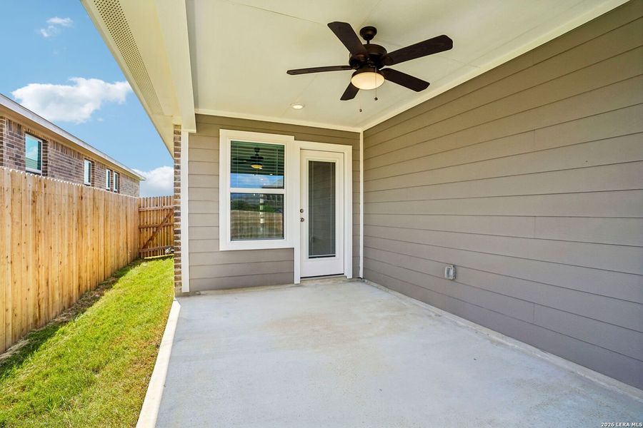 Exterior details and patio area of a home in Sagebrooke - Premier Series, San Antonio (Image 23).