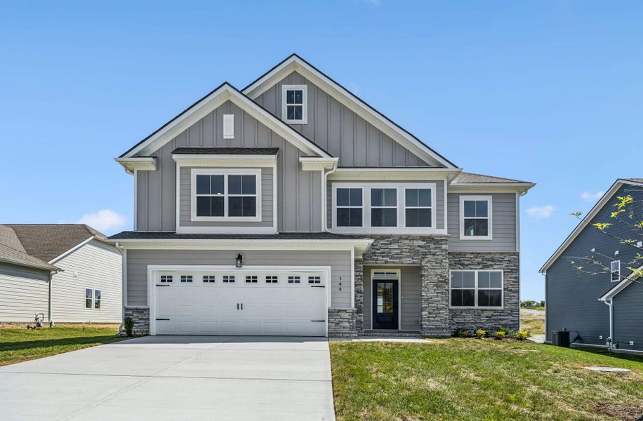 Front exterior of a new home in Willow Landing, Mount Juliet, TN, highlighting curb appeal (Image 1).