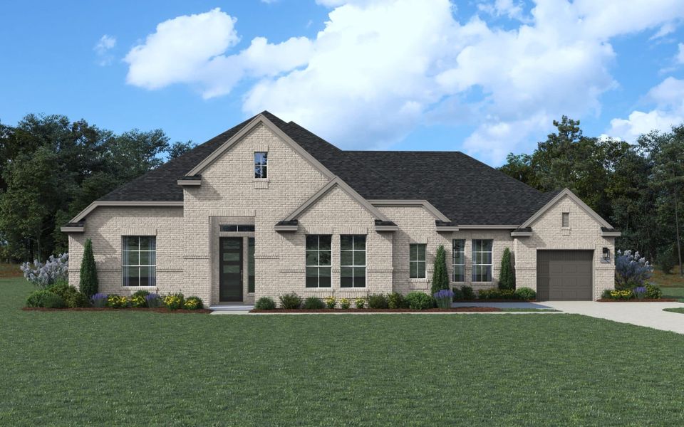 Representative exterior photo of a completed home built from the Calvin by Chesmar Homes in Potranco Oaks, San Antonio, TX (Image 1).