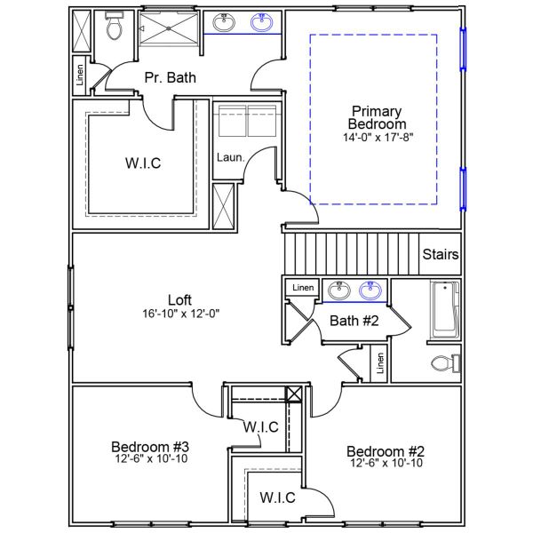2D floor plan layout of this home in Golden Ridge, Youngsville, NC (Image 3).