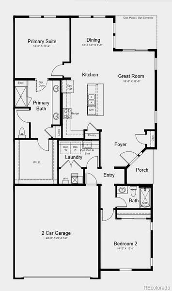 Additional highlights include: air conditioning, extended hard floor surface at primary bedroom, matte black cabinet hardware, two tone interior paint, gas range.