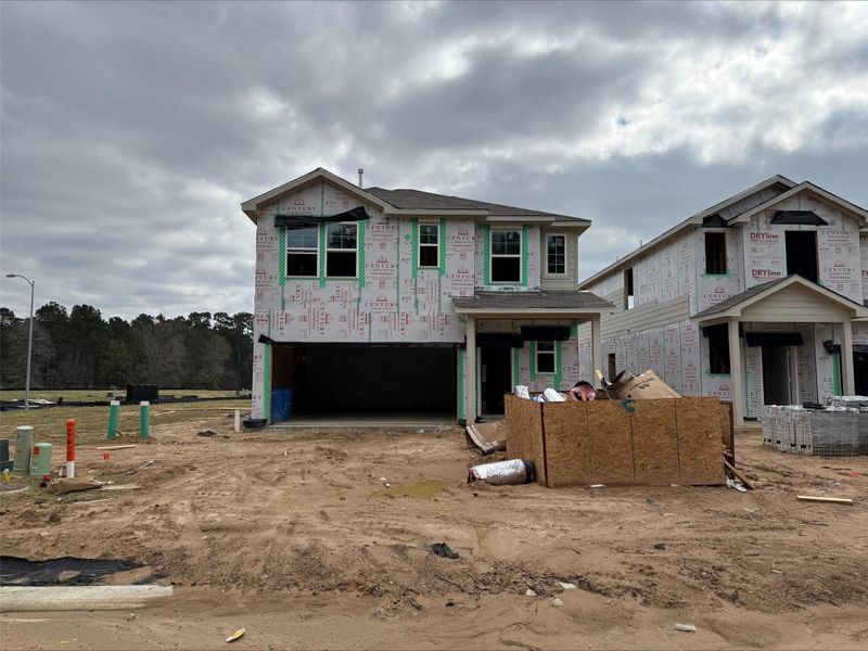 In-progress construction of a new home in The Lakes at Black Oak Villas, Magnolia, TX (Image 20).