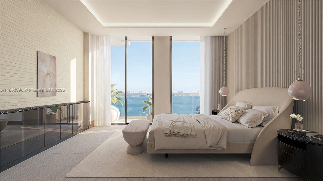 Furnished interior view inside a new home in Tula Residences, North Bay Village (Image 8). Furnished interior view inside a new home in Tula Residences, North Bay Village (Image 8).