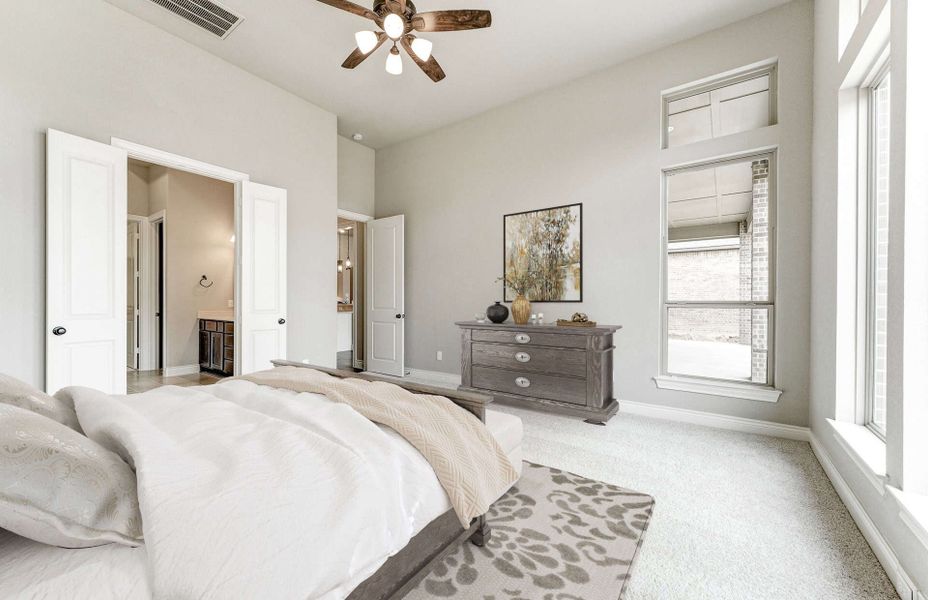 Representative furnished interior of a home built from the 3326 by Ravenna Homes in The Woodlands Hills 65′, Willis (Image 6).