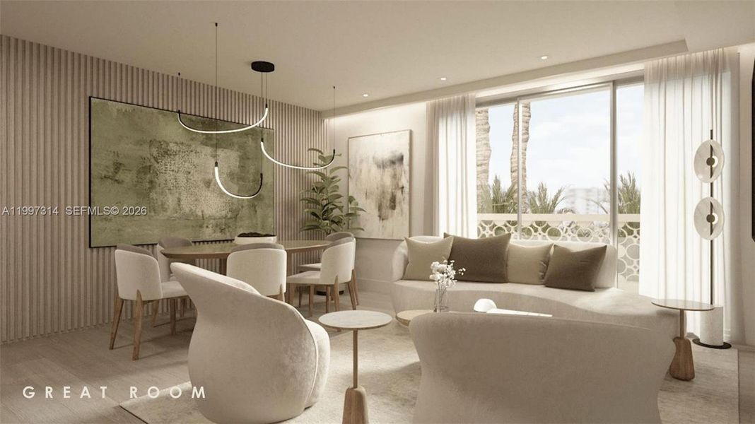 Furnished interior view inside a new home in , Miami Beach (Image 21).