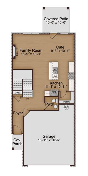 2D floor plan layout for the Carlisle by McKinley Homes in Mulberry Summit, Flowery Branch, GA (Image 3).