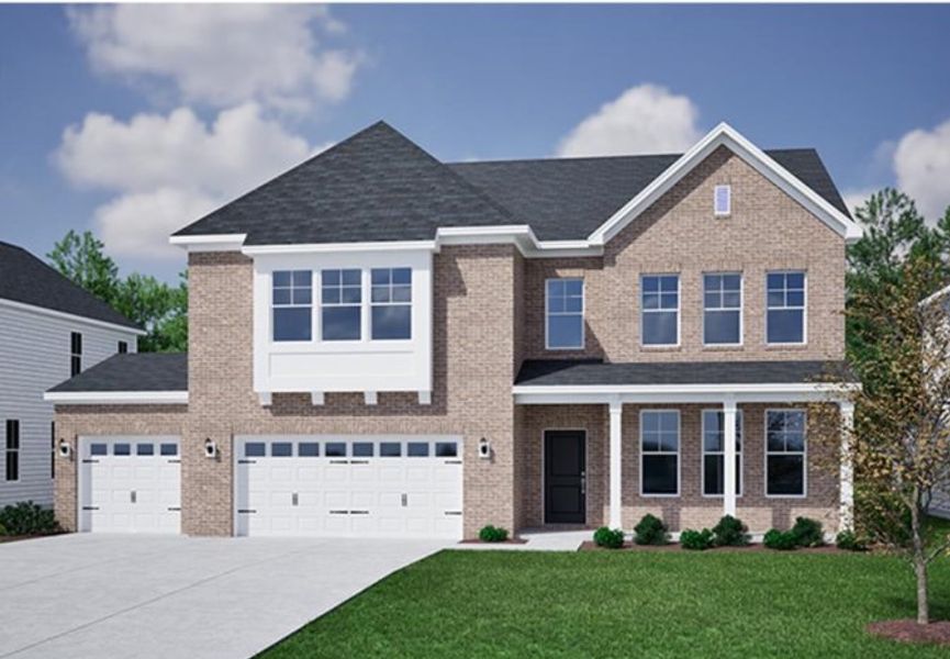 Front exterior of a new home in Bens Crossing, Woodruff, SC, highlighting curb appeal (Image 1). Front exterior of a new home in Bens Crossing, Woodruff, SC, highlighting curb appeal (Image 1).