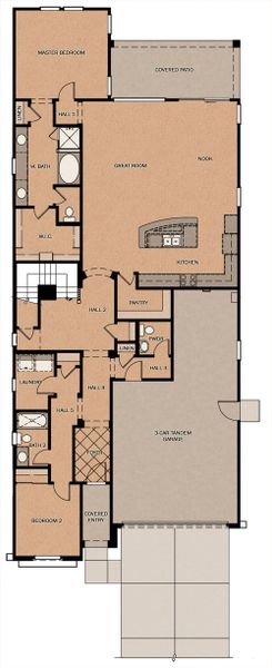 2D floor plan layout for the Prairie w/Loft by Fulton Homes in Meadows at Barney Farms, Queen Creek, AZ (Image 3).