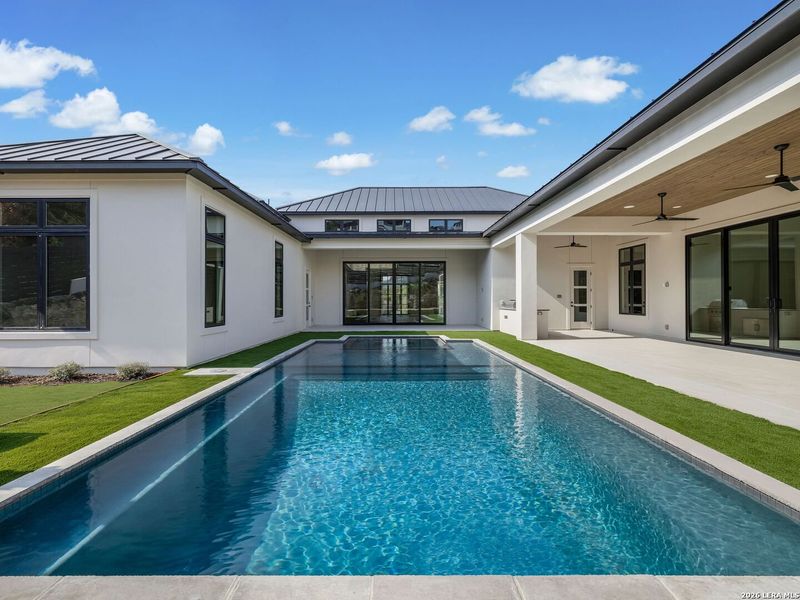 Exterior details and patio area of a home in , San Antonio (Image 39).