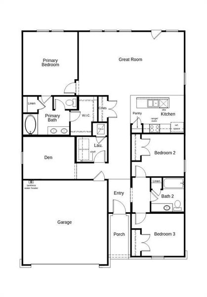 2D floor plan layout of this home in The Preserve, Justin, TX (Image 3). 2D floor plan layout of this home in The Preserve, Justin, TX (Image 3).