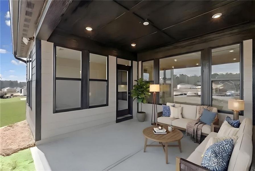 Exterior details and patio area of a home in Twin Lakes, Hoschton (Image 30).