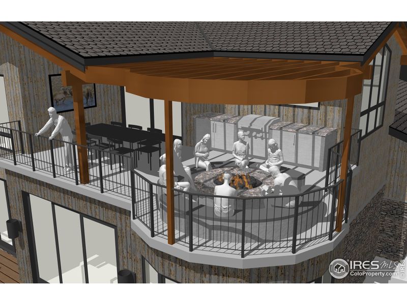 Outdoor turret space on upper level provides spectacular views.