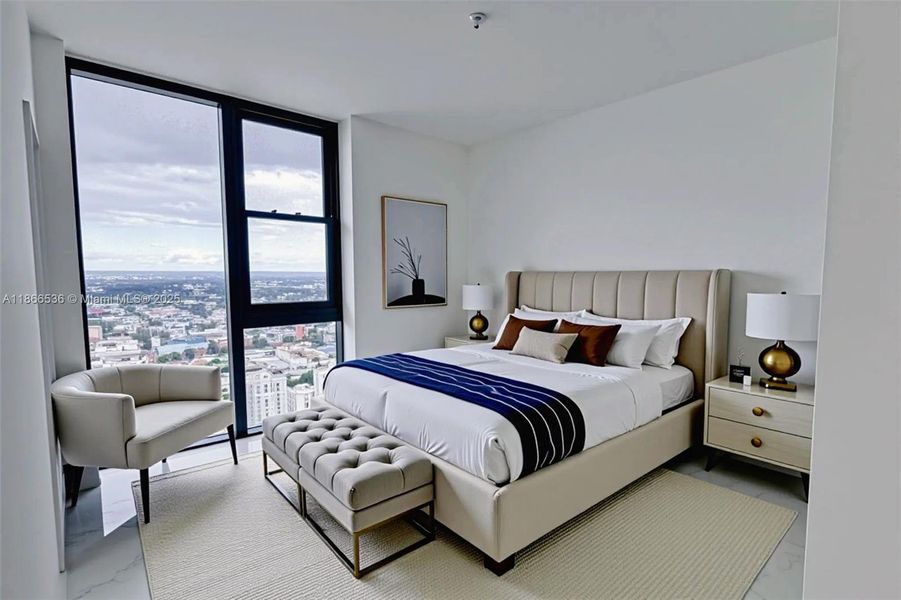 Furnished interior view inside a new home in , Miami (Image 11).
