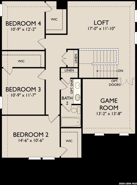 2D floor plan layout of this home in Arcadia Ridge, San Antonio, TX (Image 3).